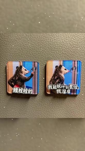 负鼠演我的精神状态 #负鼠表情包 #冰箱贴 #玩个很新的东西 #表情包