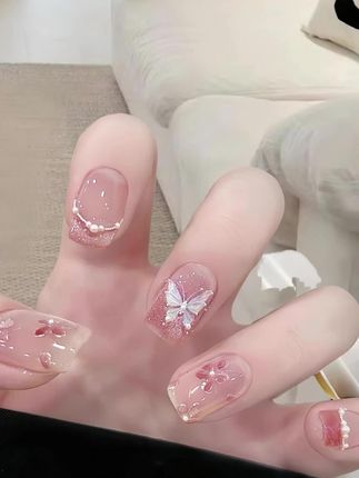 美甲师,自助美甲,显白美甲,超好看的美甲,夏天氛围感美甲#美甲#自助美甲#美甲教程#超好看的美甲#显白美甲