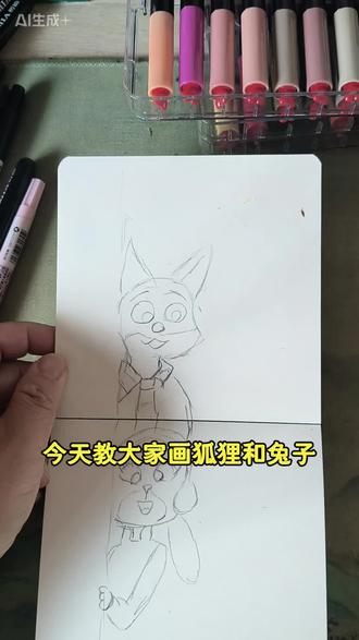 #画渣日常 #跟着抖音学画画 #每日一画 #尼克和朱迪cp #尼克和朱迪 冬日雪景里的尼克朱迪,用马克笔把童话搬进现实~你心中疯狂动物城最戳的台词是哪句?