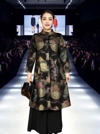 中式复古盘扣立领大衣 垂坠感洋气风衣外套 宽松遮肚显瘦洋气外披#引领时尚潮流 #优雅气质 #这也太好看了 #高级感穿搭 #爱了爱了