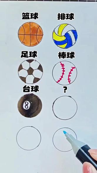 猜猜最后一个是什么球#简笔画 #一学就会的简笔画 #零基础学画画 #简笔画教程 #一起学画画