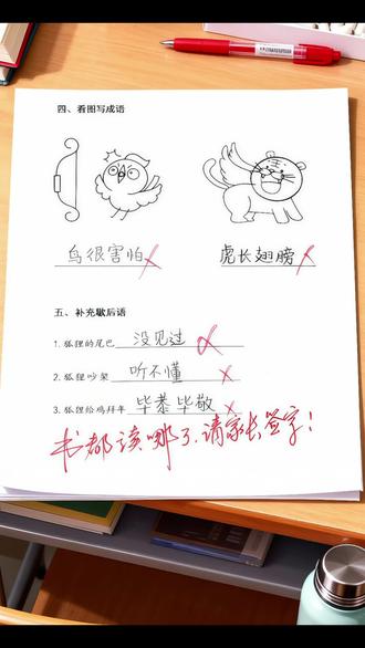 #小学生作业 #老师批改作业 #老师批改作业遇到这种怎么办?#小学生搞笑作业奇葩答案 #被逼疯的家长