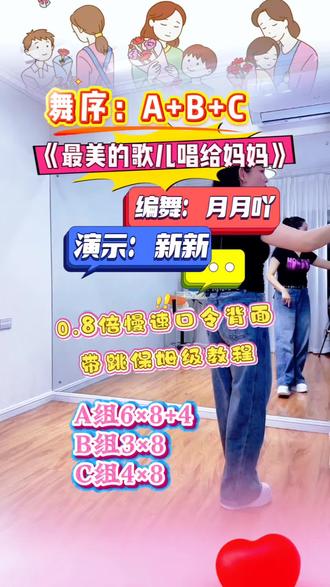感恩歌儿唱给妈妈
0.9倍、1倍觉得快的家人
来试试0.8倍速口令分解
新手零基础友好,慢动作更好学
舞序:A+B+C
A组6×8+4 B组3×8 C组4×8
#感恩歌儿唱给妈妈 #0.8倍慢速 #口令分解教学 #母亲节舞蹈 #零基础广场舞