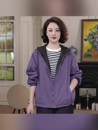 2025早秋季新款连帽外套轻便运动上衣长袖宽松版女装#外套