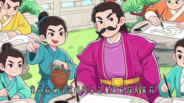 为什么最快画完蛇的人,反而输掉一壶酒? 古代有几个人比赛画蛇,谁先画完就能喝一壶酒。其中一人画得最快,他拿起酒壶,却觉得“再给蛇画几只脚会更厉害”。结果还没画完,另一个人抢过酒壶说:“蛇本来就没有脚,你加的不是本事,是多此一举!”最后,这个自作聪明的人失去了到嘴的美酒。
#画蛇添足 #儿童成语故事 #睡前故事 #育儿必备 #不做多余父母