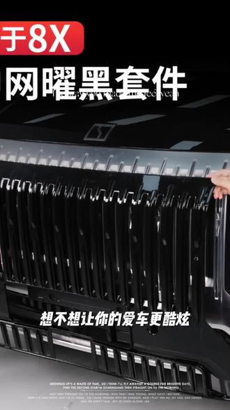 适用极氪8X前中网黑化曜黑款曜夜前脸覆盖式黑武士外观改装配件
