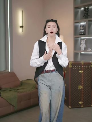 衬衫叠穿马甲叫做穿搭#高货女装#穿搭高级感 #衬衫控