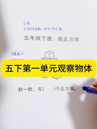 五年级下册 第一单元 观察物体
#数学思维 #知识点总结