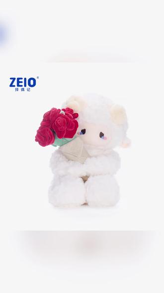 玫瑰泡芙羊 软萌泡芙羊,送她心动瞬间! #毛绒 #可爱玩偶 #女生礼物 #生日好物 #萌系公仔