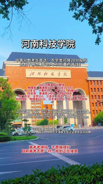 往年录取分数线,物理530分,历史546分,想要稳妥上岸公办本科,这所院校性价比极高#河南科技学院 #高考#高考志愿填报#查分数#二本院校