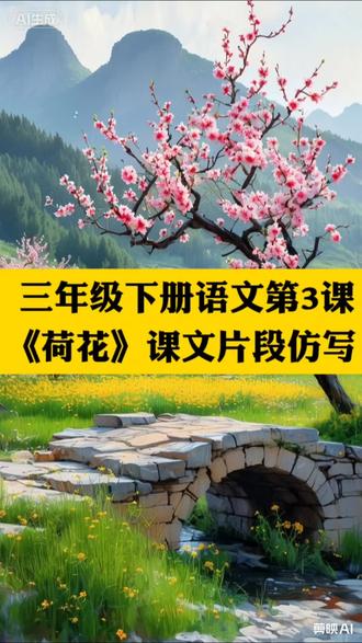 三年级下册语文《荷花》课文片段仿写小练笔,句式整齐,语句优美,值得收藏~#作文 #小练笔 #小练笔范文 #课文仿写 #仿写小练笔