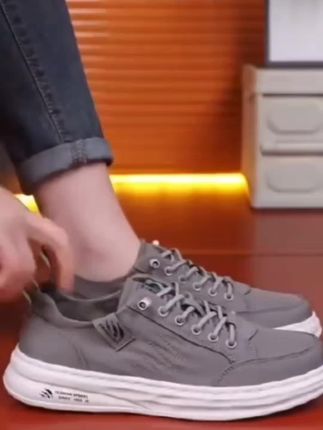 爸爸鞋 意尔康帆布鞋男士爆款2025新款夏季透气休闲鞋户外薄款中年爸爸鞋 #男士帆布休闲鞋 #男士休闲鞋 #透气休闲鞋 #爸爸鞋 #户外休闲鞋