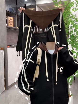 美拉德色连帽棒球服外套#棒球服#休闲连帽棒球服 #潮牌棒球服