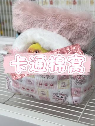 安全感满满还保暖的棉窝,小鸟进去都不想出来了#鹦鹉棉窝
