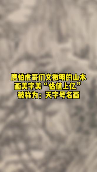 唐伯虎哥们文徵明的山水,画美字美“估值上亿”,被称为:天字号名画#国画 #山水 #谁说国画不抖音 #书画欣赏