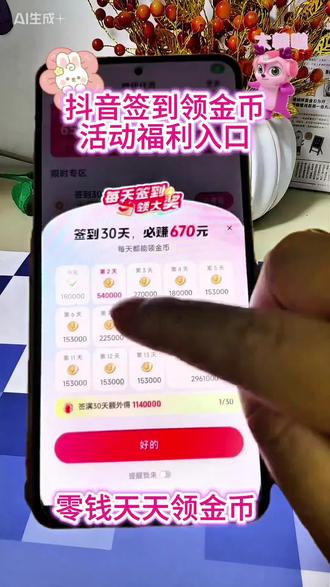 抖音领金币入口#零钱天天领金币#抖音签到#抖音领金币