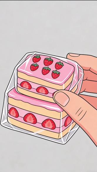 双层草莓蛋糕捏捏(可拆卸版)#捏捏乐 #双层草莓蛋糕 #投稿