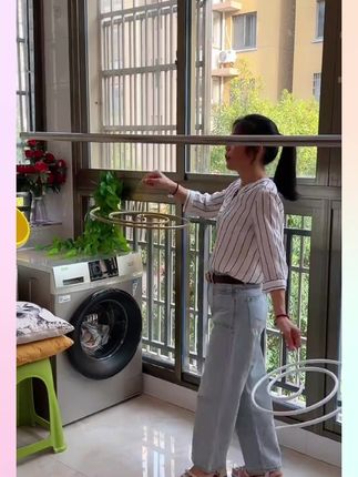 名净仕加粗不锈钢晾衣架,多功能螺旋设计超实用! #家庭晾晒好物 #家庭用品 #多功能衣架 #家庭晾衣架 #晒被衣架