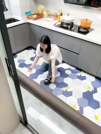 #创作灵感 厨房防水防油地垫#防滑耐磨好打理#美观实用