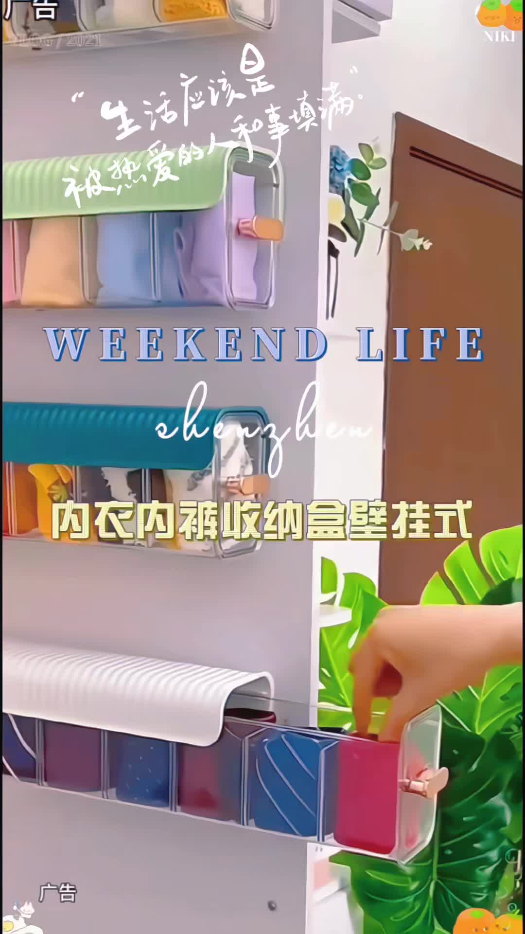 壁挂式的内衣裤袜子收纳盒,拿取方便一目了然#内衣裤收纳盒 #内衣袜子收纳盒 #收纳盒推荐 #w