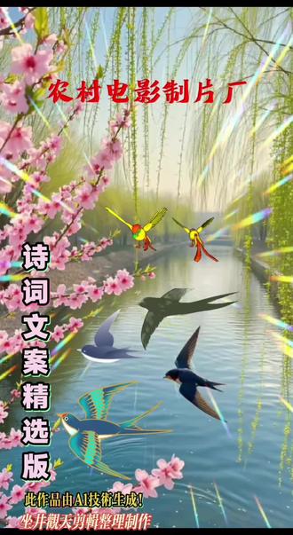🌿早安!诗词里的春天藏不住啦~🌸桃花映水笑,柳丝随风摇,🐦燕子剪云来!你的春日诗句是哪句?✨