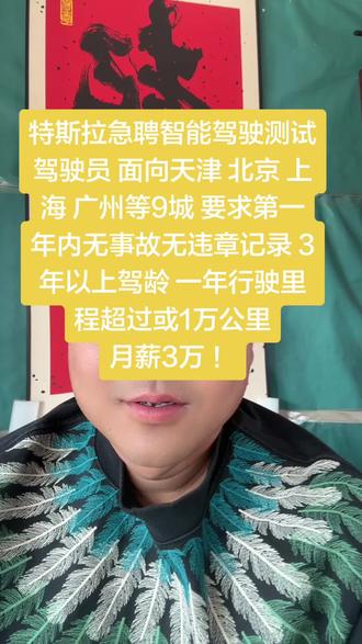 有没有准备上车的兄弟们 特斯拉月薪3万招聘老司机 #天津小米哥 #特斯拉 #特斯拉招聘 #天津二手车