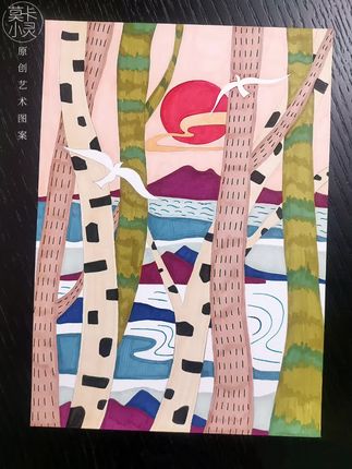 教画0基础🌤鸟语新晨🌳浪漫装饰画 太阳☀️升起,迎来新晨,照得河面水光粼粼,鸟儿轻语,打破了🌳林间寂静,什么时候?能在某个云雾朦胧的浪漫早晨,乘一叶小舟,闭眼闻闻那新曙光的味道,也看看那鱼儿🐟从河水里探出头来的可爱模样~~🤗这张画没有复杂的造型,由一根根随意弯曲的线条和一些简单的装饰线构成,再搭配些柔和的色彩,一张优雅浪漫的鸟语新晨装饰画就完成啦~喜欢画画又无从下手的小伙伴们,欢迎进主页店铺选购更多装饰画涂色册,视频同款是A4大小,单张涂色,涂完还可以装裱噢,快来和我一起涂色吧🤪! 🍃发布笔记均属莫卡小灵原创,严禁自取商用‼️  #一起学画画 #装饰画#涂色本#丙烯马克笔绘画#丙烯画