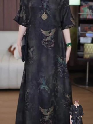 时尚减龄气质连衣裙女2025夏季新款优雅气质大码宽松显瘦高贵长裙#爆款热卖中 #好物推荐🔥#抖音小肋手 #大数据推荐给有需要的人 #长裙推荐