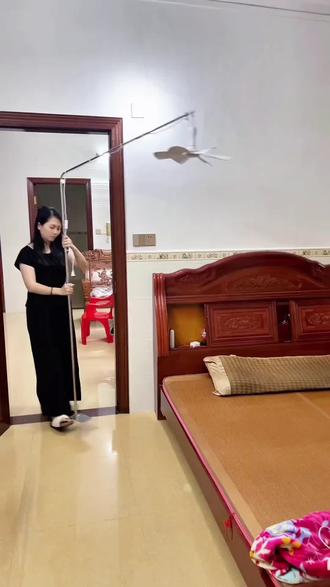 加粗加长微风小吊扇支架落地床上专用悬挂床头风扇固定架子免打孔#好物分享#好物推荐