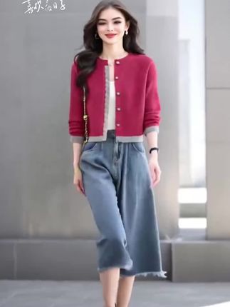 #哥弟阿玛施正品 #秋季新款毛衣 #针织开衫女 #时尚设计 #短款百搭上衣
