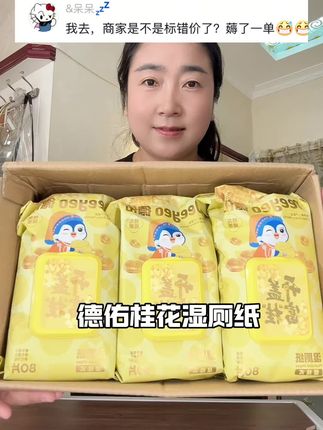 德佑新品悬挂式湿厕纸,每一提都是80抽的,纸张又大又厚实,一股淡淡的桂花清香#自用好物推荐 #生活必备 #德佑湿厕纸 #湿厕纸
