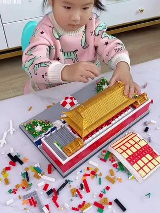 古建筑积木拼装玩具#乐高 #天安门#积木#益智玩具#乐高拼装8-16岁正版