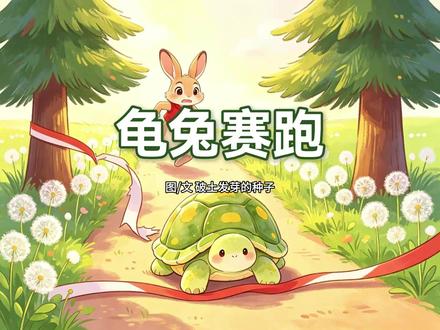 🌈启蒙故事|龟兔赛跑 小乌龟爬的慢,小兔子跑的快,它们比赛谁会赢呢?#儿童启蒙 #启蒙故事 #绘本故事 #睡前故事
