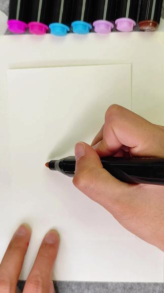 一看就会的大树画法 快拿出你的丙烯马克笔交作业#画画 #绘画教程 #丙烯马克笔 #大树画法 #简笔画