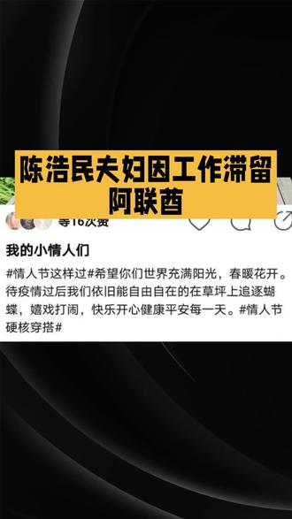 陈浩民夫妇因工作滞留阿连酋