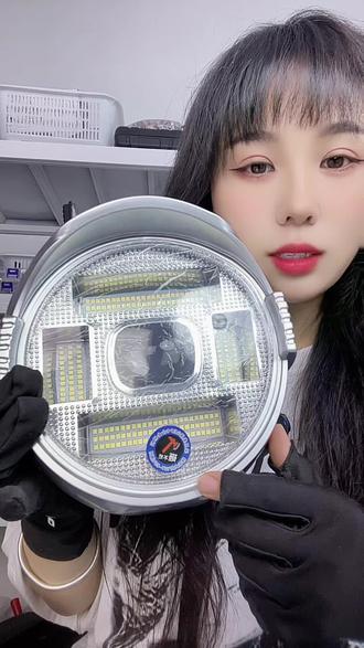 电动三轮车LED前大灯摩托车超亮改装圆形大灯12-80伏通用电瓶车灯