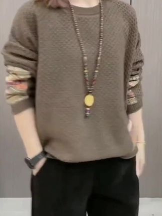 2025春秋季新款毛针织衫女装毛衣外套大码长袖洋气减龄慵懒风上衣@抖音小助手 @热门推荐
