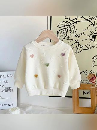2025新款秋季女童提花卫衣重工桃心洋气韩版长袖t套头上衣外穿#好物推荐🔥 #面料柔软舒适 #卫衣#超便宜超划算 #每日分享