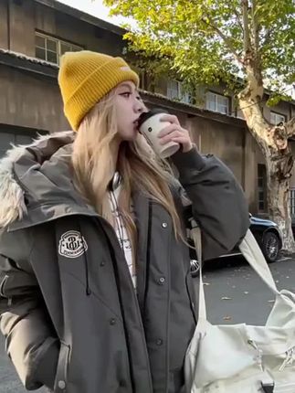 棉服女冬季2025年新款ins大毛领韩版宽松棉衣加厚保暖棉袄外套潮#百搭棉服#新款上新