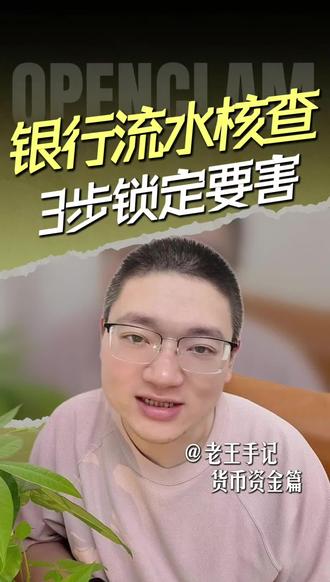 银行流水核查,3步锁定要害 审计软件导出了全年银行流水,然后怎么办?千万不能只核对金额。按这三步排查,这是发现资金问题的关键。丨老王手记#真实生活分享计划 #审计#审计人#会计师事务所#财会