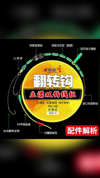 免调漂立漂双钩线组套装 翻转鱼钩成品台钓主线 #免调漂钓鱼 #双钩线组套装 #翻转鱼钩技巧 #台钓主线成品 #钓鱼装备推荐