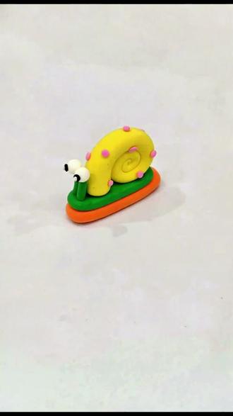 好看又好玩的粘土蜗牛来啦#亲子手工 #粘土教程 #粘土 #粘土蜗牛#治愈