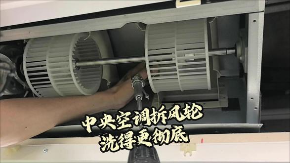 中央空调的风轮我们是拆下来洗的 中央空调这样清洗才更干净更彻底!#中央空调清洗 #中央空调全拆清洗 #家电清洗 #家政服务 #工作分享 #