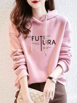设计感小众秋冬新款2024加绒加厚套头连帽卫衣女短款宽松韩版外套 #秋冬新款 #卫衣 #宽松显瘦