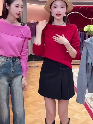 秋冬长袖毛衣时尚气质高级感休闲针织衫2025韩系新款女上衣H #上热门 #新款上新 #高级感穿搭 #新款搭配每日更新中