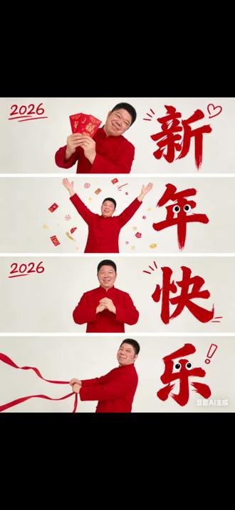 过年啦,给自己做一张不一样的拜年四宫格照片……#豆包ai #豆包p图已经nextlevel #豆包p图指令 #自拍 #新年照片 红火的拜年四宫格照片豆包P图教程来啦!