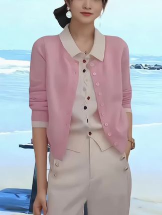 彩色扣假两件针织开衫#秋冬穿搭新鲜感在线 #早秋穿搭三分钟出门不是梦 #秋季微胖穿搭测评 #初秋一周不重样穿搭 #谁穿谁好看特别有女人味 @抖加🔥上热门🔥dou+🔥热点宝