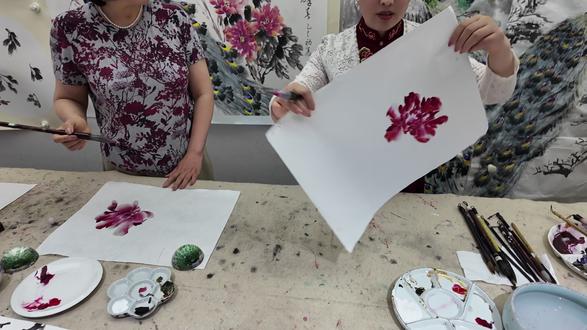 牡丹花画法开头篇#画牡丹 #牡丹 #画家 #孔雀公主王丽萍