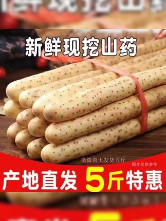 #好物在橱窗#【五斤铁棍山药】软糯香甜产地直发生鲜蔬菜宝宝辅食带土30-70#