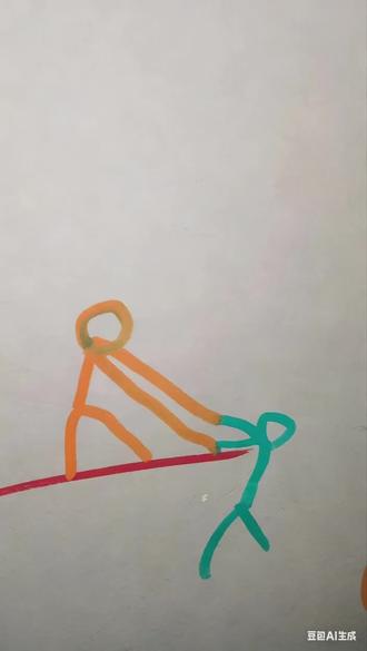 #简笔画画 儿子画的火柴人动起来了